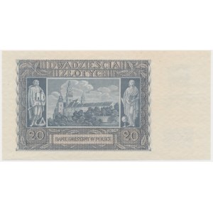 20 złotych 1940 - bez oznaczenia serii i numeracji -