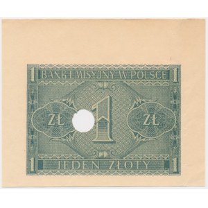 1 złoty 1941 - BE - nierozcięty fragment arkusza -