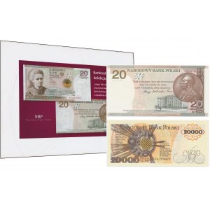 Zestaw, 20 złotych 2011 i 200.000 złotych 1989 - M. Skłodowska-Curie (2 szt.)