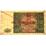 20 złotych 1946 - WZÓR - A 1234567 - PMG 63