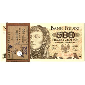 Niepełna paczka bankowa 500 złotych 1982 - DY - (90 szt.)