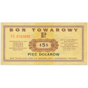 Pewex, 5 dolarów 1969 - FE -