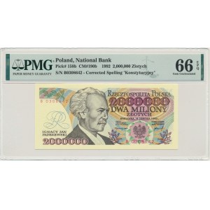 2 miliony złotych 1992 - B - PMG 66 EPQ