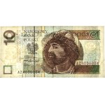 10 złotych 2016 - AZ 4000004 - numer radarowy -