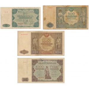 Zestaw banknotów 1946-47 (4 szt.)
