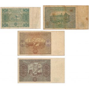Zestaw banknotów 1946-47 (4 szt.)