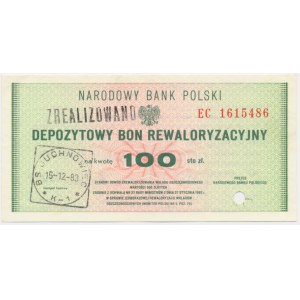 Depozytowy Bon Rewaloryzacyjny, 100 złotych 1983