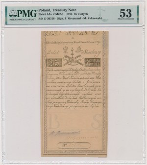 25 złotych 1794 - D - PMG 53