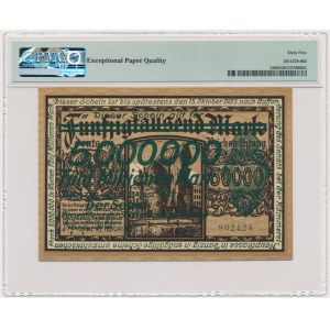 Danzig, 5 milion Mark 1923 - green overprint - PMG 65