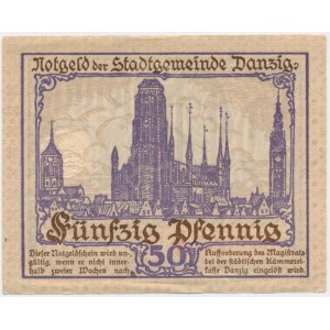 Gdańsk, 50 fenigów 1919 - fioletowy -