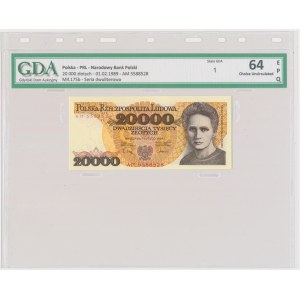 20.000 złotych 1989 - AM - GDA 64 EPQ