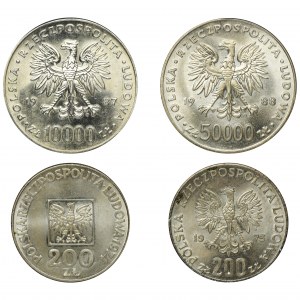 Zestaw, PRL, Mix srebrnych monet (4 szt.)