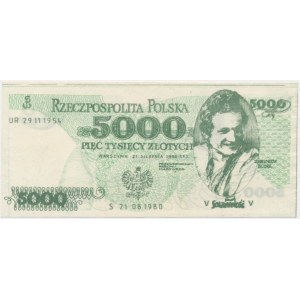 Solidarność, cegiełka 5.000 złotych 1980 - Bujak -
