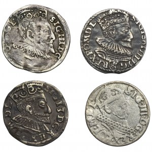 Set, Sigismund III Vasa, 3 Groschen (4 pcs.)