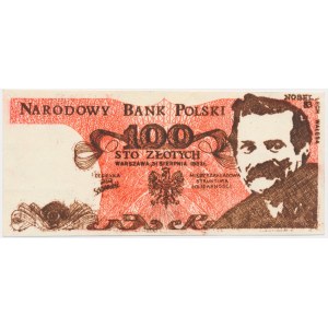 Solidarność, cegiełka 100 złotych 1983 - Wałęsa -