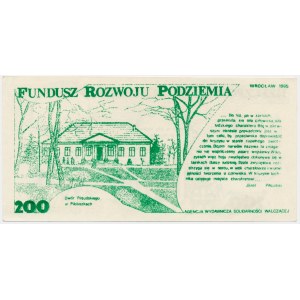 Solidarność, cegiełka 200 złotych 1985 - J. Piłsudski -