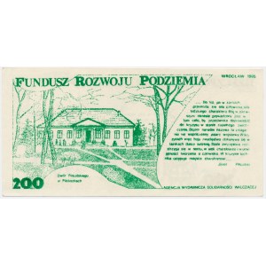 Solidarność, cegiełka 200 złotych 1985 - J. Piłsudski -