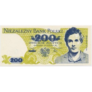 Solidarność, cegiełka 200 złotych 1986 - Bujak -