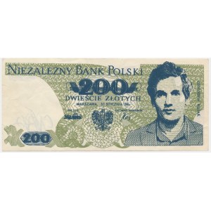 Solidarność, cegiełka 200 złotych 1986 - Bujak -