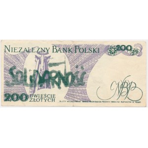 Solidarność, cegiełka 200 złotych 1986 - Bujak -