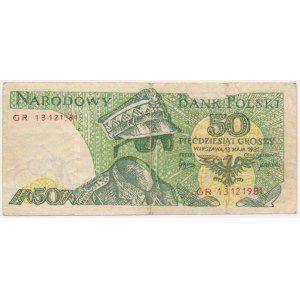 Solidarność, cegiełka 50 groszy 1982 - Jaruzelski -