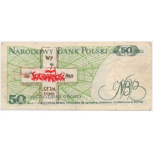 Solidarność, cegiełka 50 groszy 1982 - Jaruzelski -