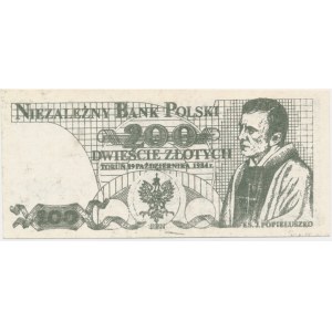 Solidarność, cegiełka 200 złotych 1984 - Popiełuszko -