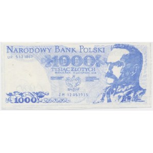 Solidarność, cegiełka 1.000 złotych 1918 - Piłsudski -