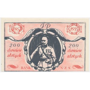 Solidarność, cegiełka 200 złotych 1986 - Piłsudski -