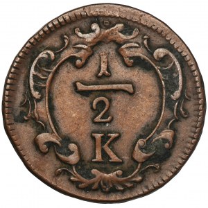 Austria, Franciszek I, 1/2 Krajcara bez daty (1760) Kremnica
