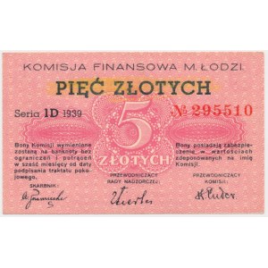 Łódź, bon na 5 złotych 1939