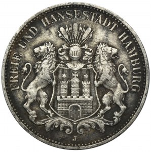 Germany, Hamburg, 3 Mark 1909 J