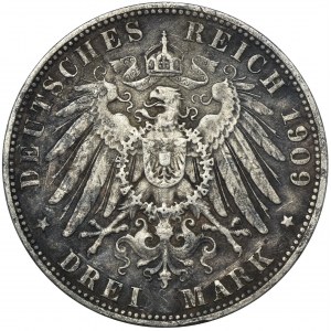 Germany, Hamburg, 3 Mark 1909 J