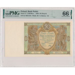 50 złotych 1929 - Ser.EJ. - PMG 66 EPQ