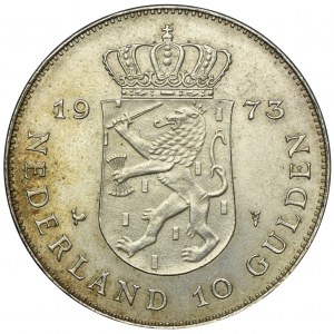 Netherlands, Kingdom, Juliana 10 Gulden Utrecht 1973