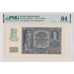20 złotych 1940 - B - PMG 64
