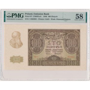 100 złotych 1940 - C - PMG 58