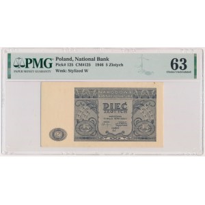 5 złotych 1946 - PMG 63