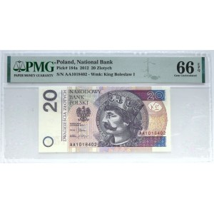 20 złotych 2012 - AA - PMG 66 EPQ