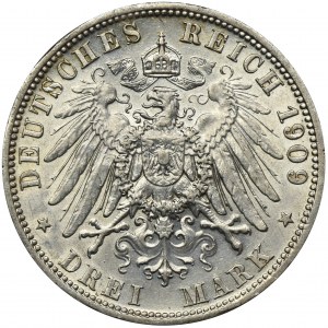 Germany, Kingdom of Prussia, Wilhelm II, 3 Mark Berlin 1909 A