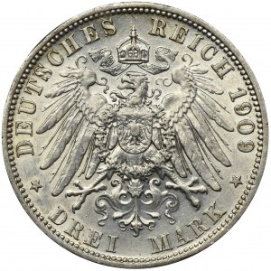 Niemcy, Królestwo Prus, Wilhelm II, 3 Marki Berlin 1909 A