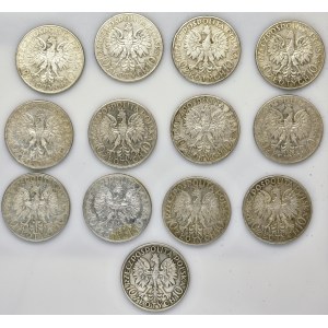 Zestaw, Głowa Kobiety 10 złotych 1932-1933 (13 szt.)