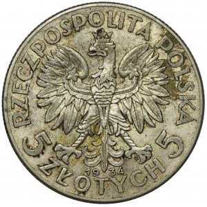 Głowa Kobiety, 5 złotych Warszawa 1934