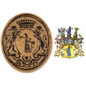 Pieczęć z herbem hrabiów Einsiedel - ILUSTROWANA