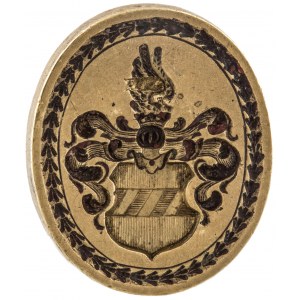 Pieczęć z herbem rodu Knobelsdorff - ILUSTROWANA