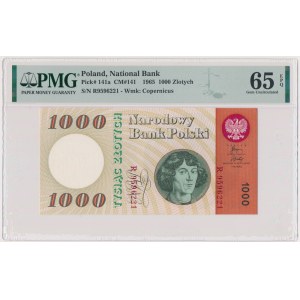 1.000 złotych 1965 - R - PMG 65 EPQ - rzadka seria z rzeczywistego obiegu