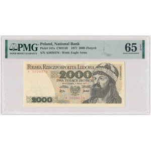 2.000 złotych 1977 - A - PMG 65 EPQ - RZADKA