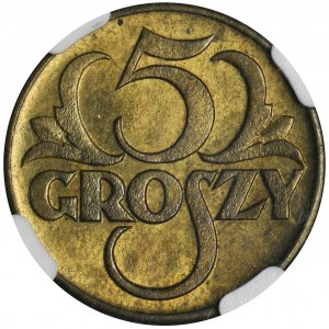5 groszy 1923 Mosiądz - NGC MS64