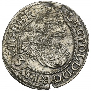 Silesia, Habsburg rule, Leopold I, 3 Kreuzer Breslau 1670 SHS