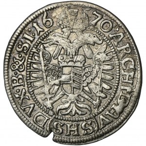 Śląsk, Panowanie habsburskie, Leopold I, 3 Krajcary Wrocław 1670 SHS